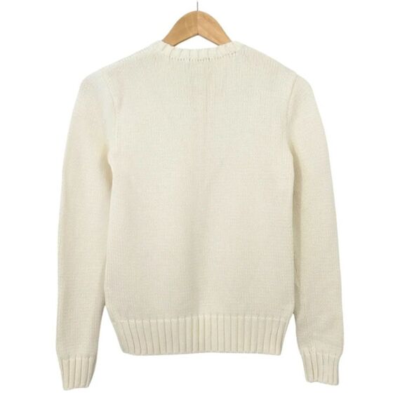 NEW Polo Ralph Lauren Iconic Embroidered American Flag Sweater in Ivory Size S - Picture 3 of 12